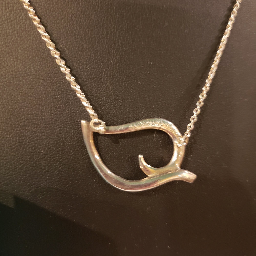 Tiffany & Co. Sterling Silver Large Leaf Necklace 17" w/ Box (Authentic Stamped) - Picture 4 of 7